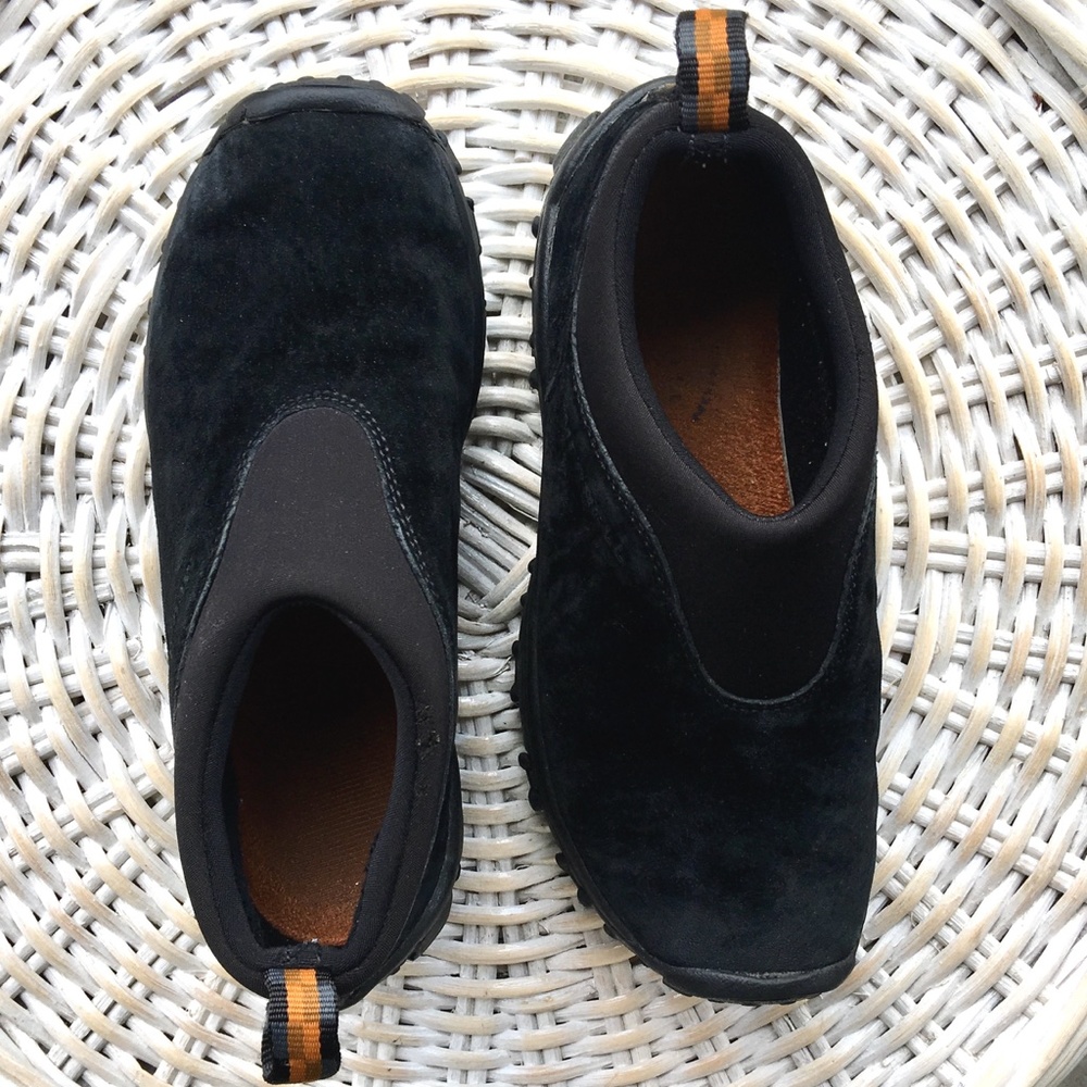 Merrell Shoes. Black suede. Small approx size 5.5-6 ladies.Perfect to garden in!